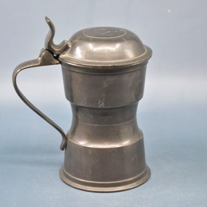 Antique, English , lidded tankard, 6 inches tall