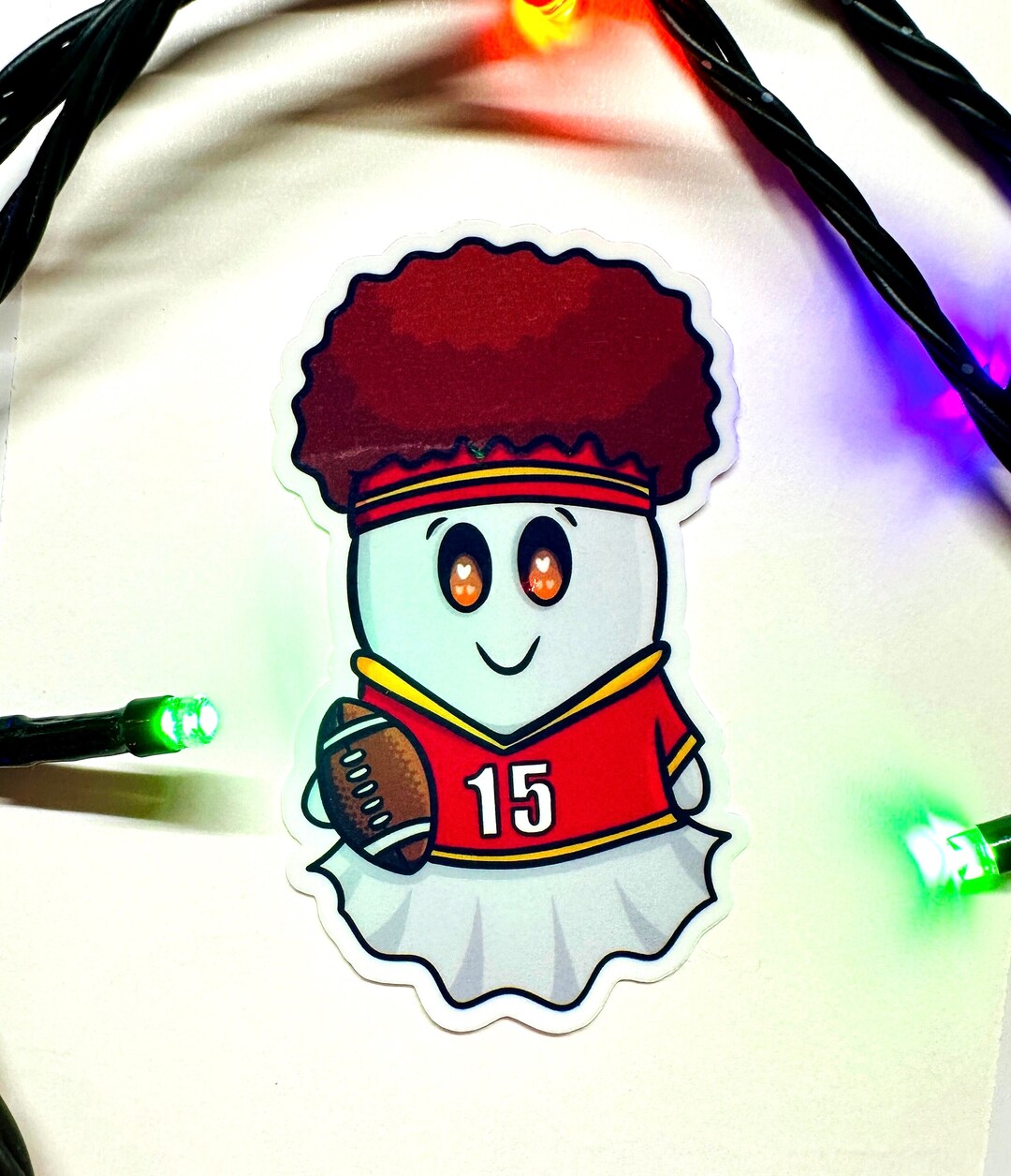 Patrick Mahomes Ghost Sticker: Chiefs Halloween, Waterproof Vinyl - Etsy