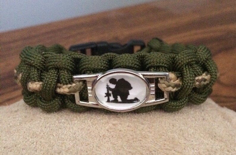 Military Support Paracord Bracelet with Charm Etsy