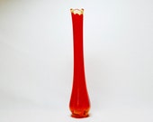 Vintage Red And Yellow Amberina Stretch Flower Vase