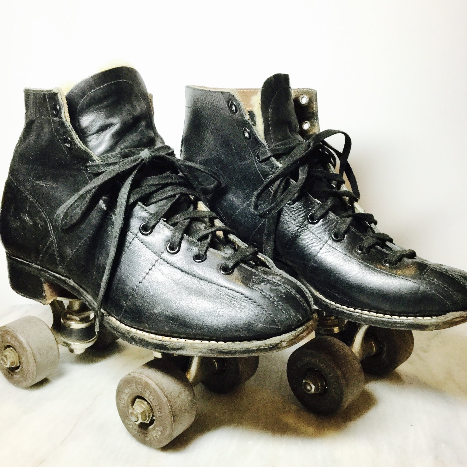 Vintage Black Leather Roller Skates For Women Etsy