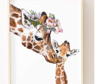 Download Giraffe Mom And Baby Etsy
