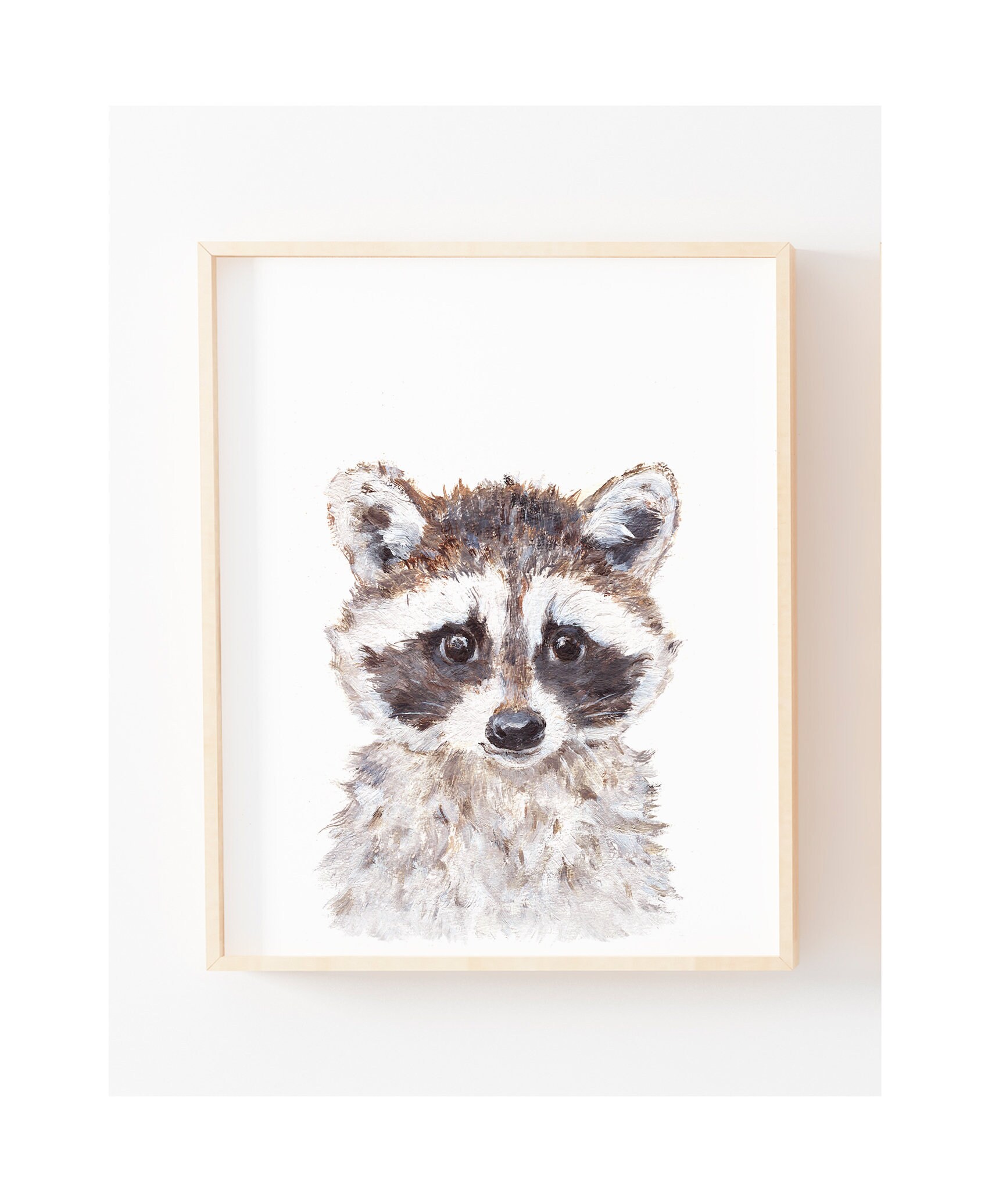Baby Raccoon Portrait Print Raccoon nursery art Giclee | Etsy