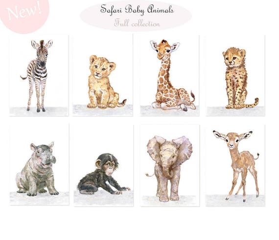 Download Safari Baby Nursery Animals Print Full Collection Safari Etsy