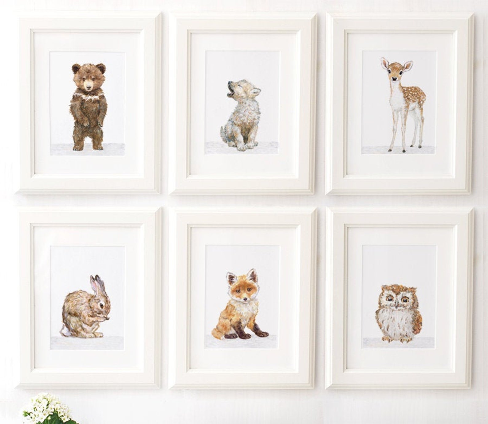 Forest Animal Prints Woodland Nursery Decor Prints Wall Art Etsy