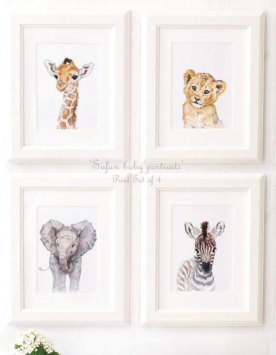 African animals Safari Nursery Safari Animal Portrait set ...