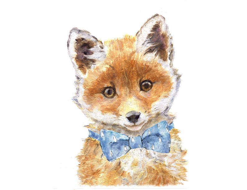 Woodland animal print set of 3 Fawn Print Fox Nursery Art Etsy