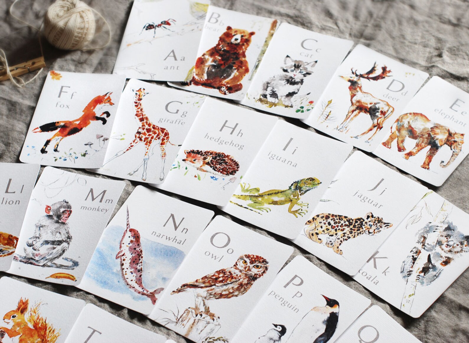 Animal Alphabet Card Set ABC Flash Cards Animal Alphabet Etsy
