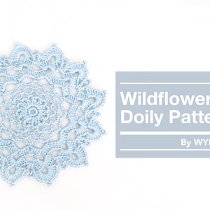 Crochet Flower Doily Pattern PDF, Easy doily pattern, Pretty flower doily pattern, Wedding Doily Pattern