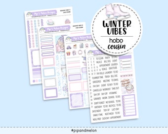 KIT-142 HC // Winter Viebes Hobonichi Cousin Kit || Weekly Planner Sticker Kit || Great for Commonplace Planners, Journals