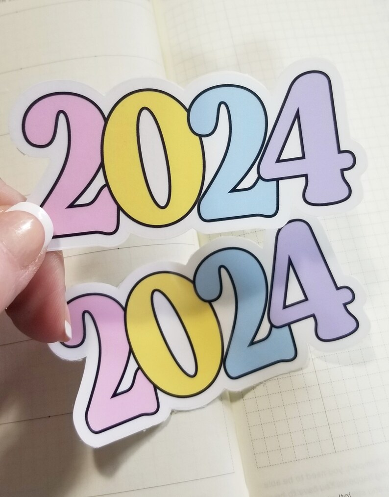 2024 Die Cut Sticker Holographic or Clear Overlay Planner Decal sticker, Laptop Decal Sticker, Holo Decal Sticker image 4
