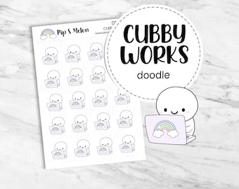 Cubby Emoticon Work Sticker | Computer, laptop, Work, Shop, School