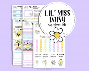 Lil' Miss Daisy Collection, Weekly Kits for Vertical Planners, Common Place Planning and journaling.
