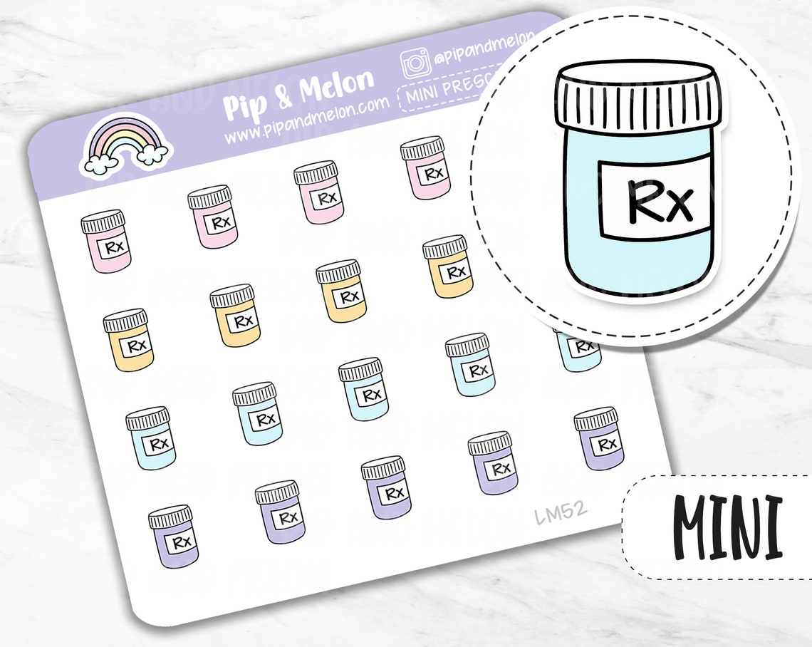 Prescription Medication Stickers Meds Order Refill Reminder - Etsy