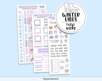 KIT 142 HW // Winter Vibes Hobonichi Weeks Kit || Weekly Planner Sticker Kit || Bullet Journal || Pretty Planning Stickers