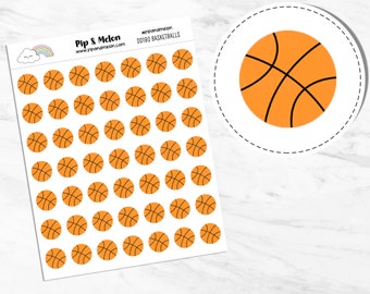 Basketball Stickers for Basketball Camp, Basketball Practice, Basketball Game, Basketball Tournament, Cute and Kawaii, Pipandmelon
