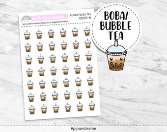 Boba Bubble Tea Coffee Sticker | Kawaii planning stickers, Cute drink stickers