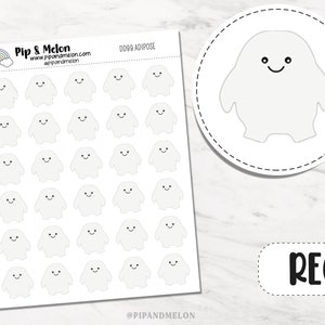 Kawaii Adipose Planner Sticker great for tracking weight, for planners, journals, trackers and calendars. REGULAR SIZE