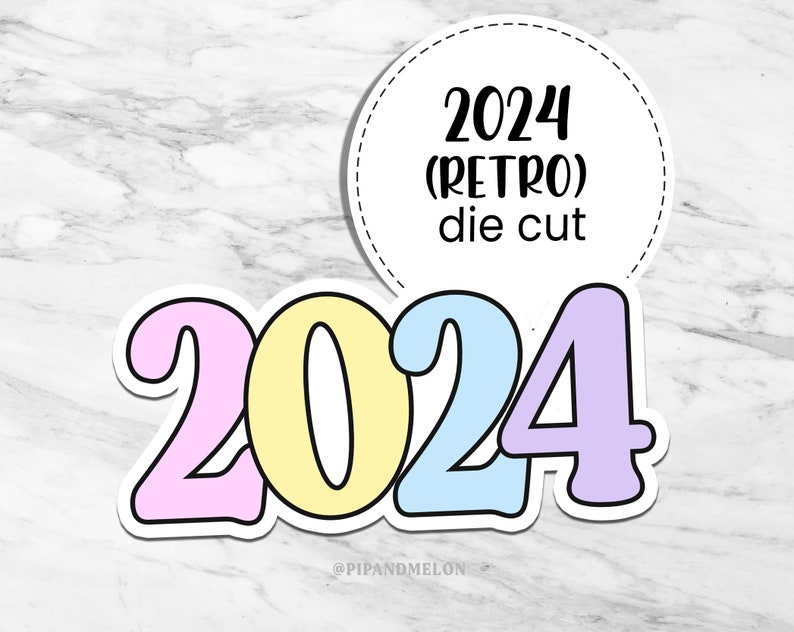 2024 Die Cut Sticker Holographic or Clear Overlay Planner Decal sticker, Laptop Decal Sticker, Holo Decal Sticker image 1