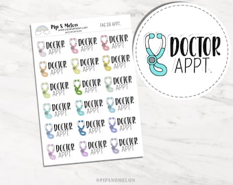 Doctor Appointment Functional Sticker Icon w/Typography, Colorway Stickers for Planning, Journaling, Calendars