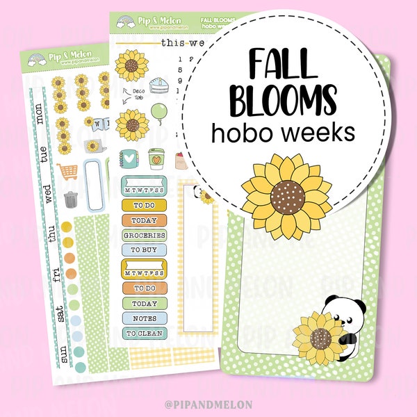 Fall Blooms Hobonichi Weeks Kit || Weekly Planner Sticker Kit || Bullet Journal || Cute Kawaii Planning Stickers