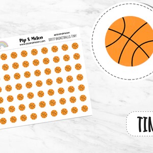 Basketball Stickers for Basketball Camp, Basketball Practice, Basketball Game, Basketball Tournament, Cute and Kawaii, Pipandmelon Tiny