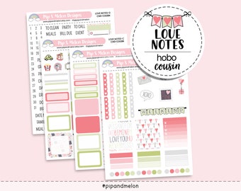 KIT-143 HC // Love NOtes Hobonichi Cousin Kit || Weekly Planner Sticker Kit || Great for Commonplace Planners, Journals