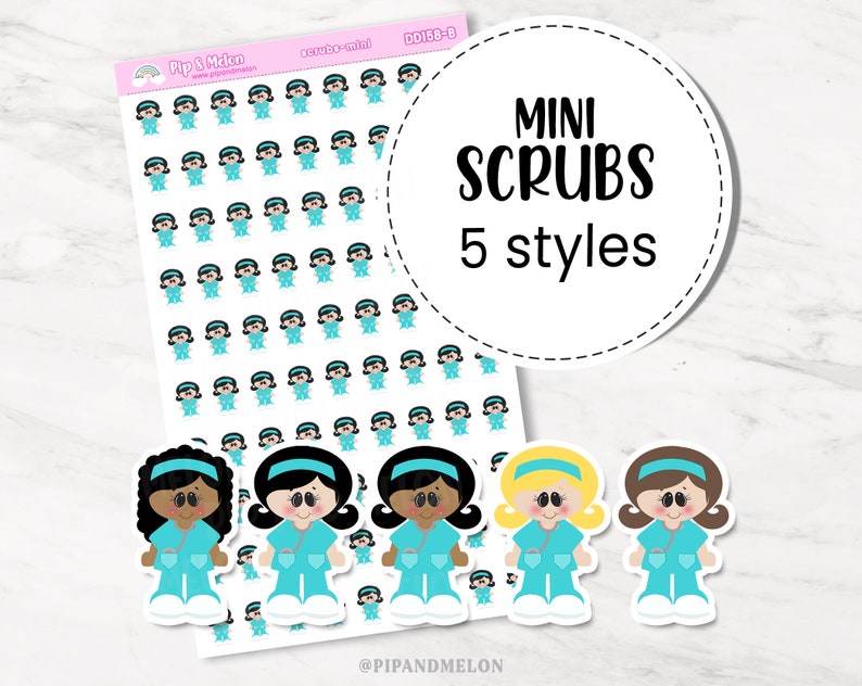 Mini Nurse Planner Sticker Set for Nurse, PA, RN, Physician, School, Specialist, Pediatrician with 5 Styles of Cute Stickers image 1