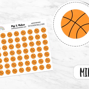 Basketball Stickers for Basketball Camp, Basketball Practice, Basketball Game, Basketball Tournament, Cute and Kawaii, Pipandmelon Mini