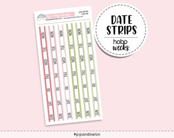 DS 143 HW // Love Notes Hobonichi Weeks Date Strips || Weekly Planner Sticker Kit || Bullet Journal || Pretty Planning Stickers