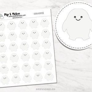 Kawaii Adipose Planner Sticker great for tracking weight, for planners, journals, trackers and calendars. image 1