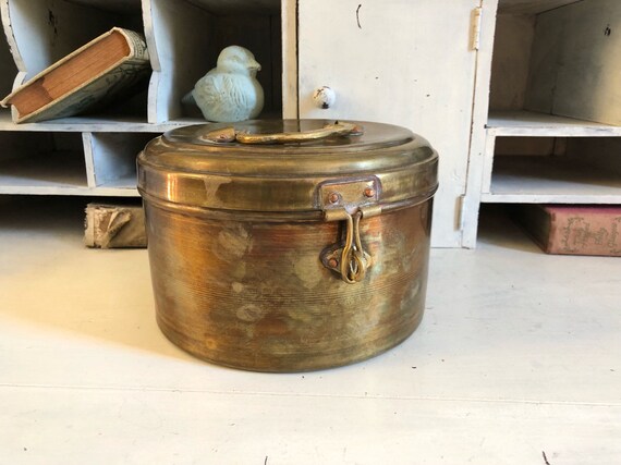 Vintage Brass Box Trinket Box Brass Box With Lid Jewelry Etsy