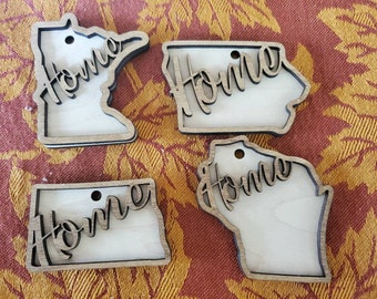 State Christmas ornament l home l wood