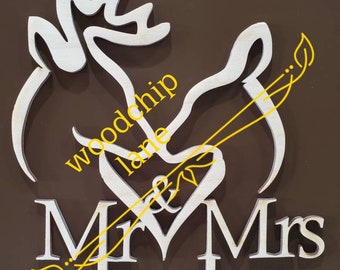 Wedding topper Deer l Rustic l Mr Mrs