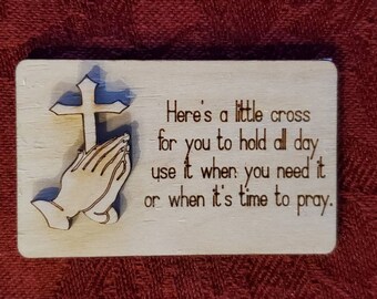 Pocket Cross Faith gift Religious Jesus God Reminder