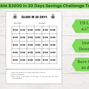 Printable money savings challenge, 30 Days Savings Challenge, Savings tracker printable, Christmas saving, Holiday money saving planner