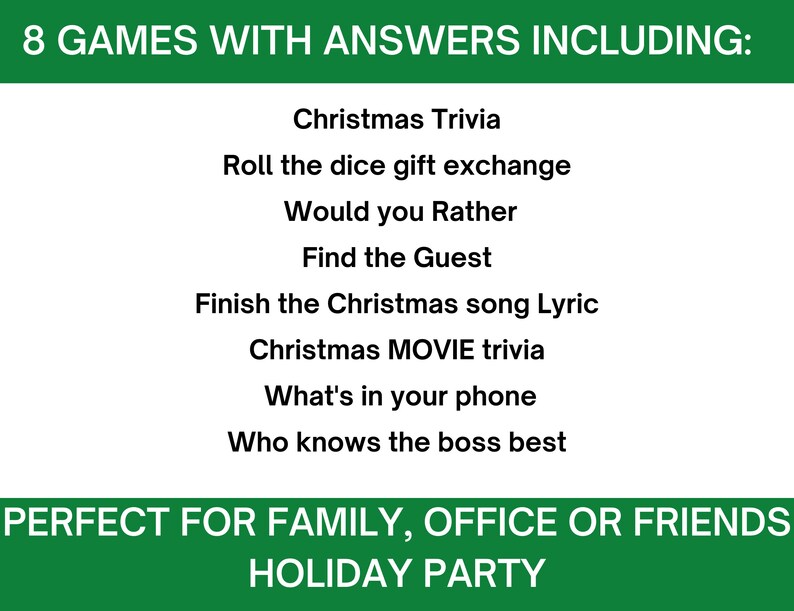 Christmas Office Party Games Bundle Printable, Office Party Christmas ...