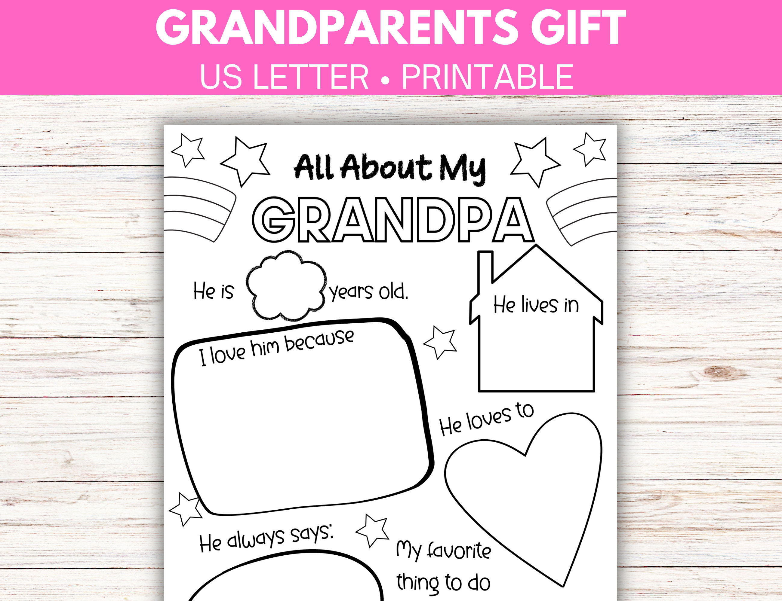 Grandparents Day Gift From Kids, All About Grandma, All About Grandpa ...