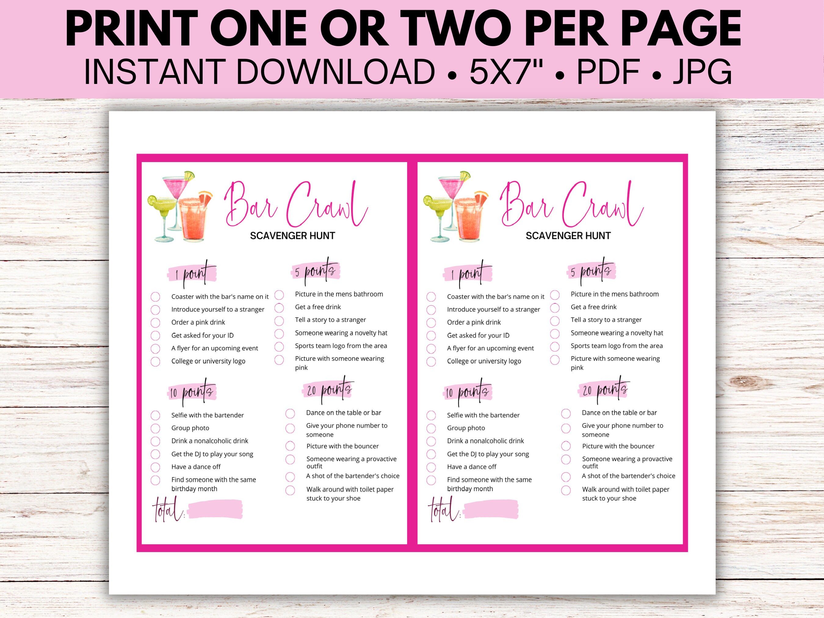 Bar Scavenger Hunt Printable, Bachelorette Party Bar Crawl Bingo, Adult Scavenger Hunt, Drinking