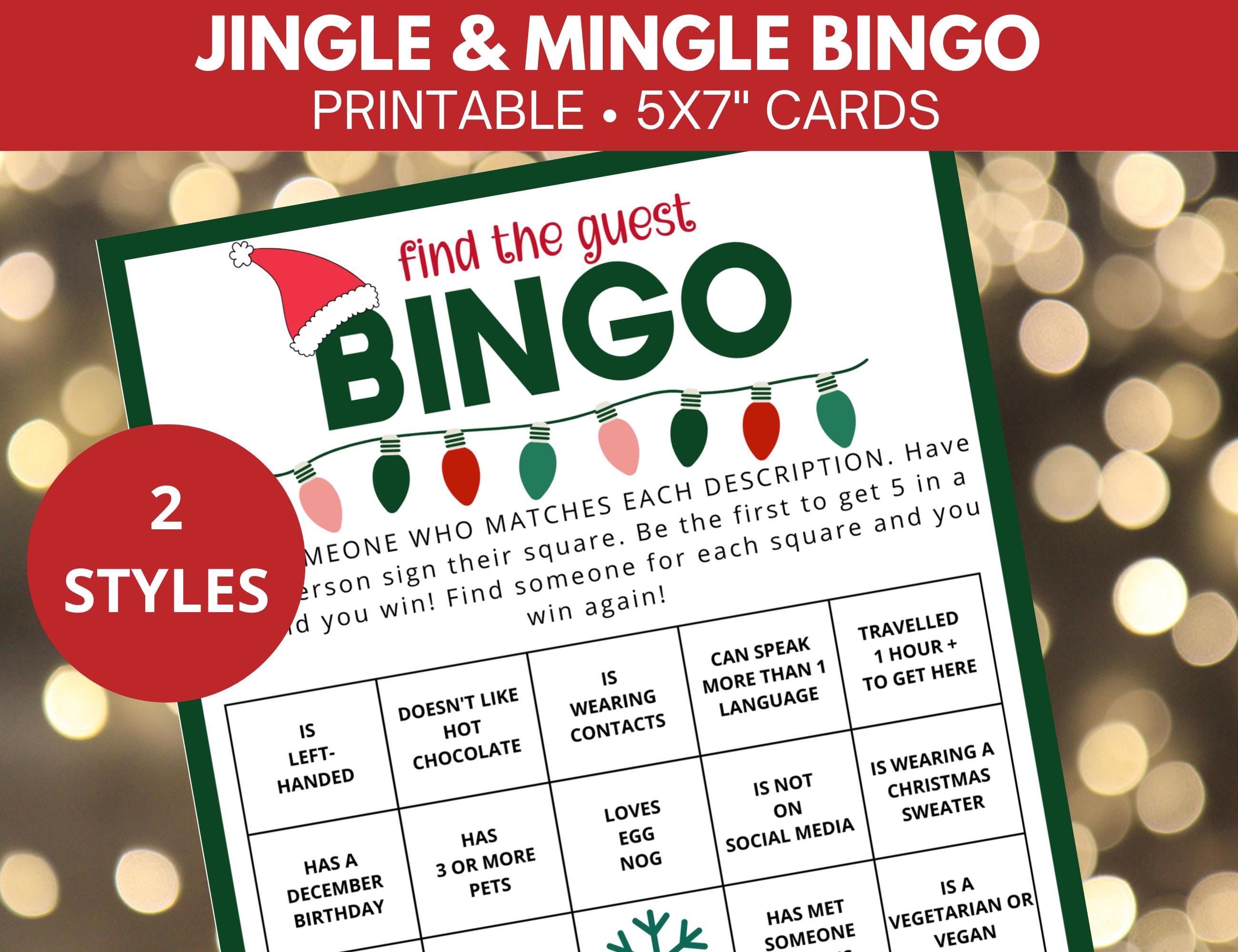 Christmas Mix and Mingle Bingo, Printable Holiday Party Find the Guest ...