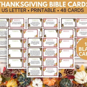 Thanksgiving bijbelvers afdrukbare kaarten, dankbaarheidskaarten, schriftnotitiekaarten, bijbelvers afdrukken, bijbelstudie voor vrouwen, afdrukbare PDF