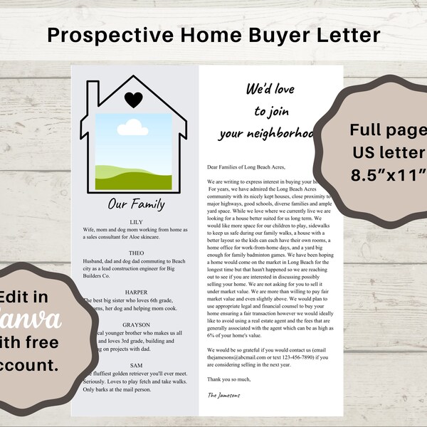 Editable Home Buyer Love Letter Etsy Australia