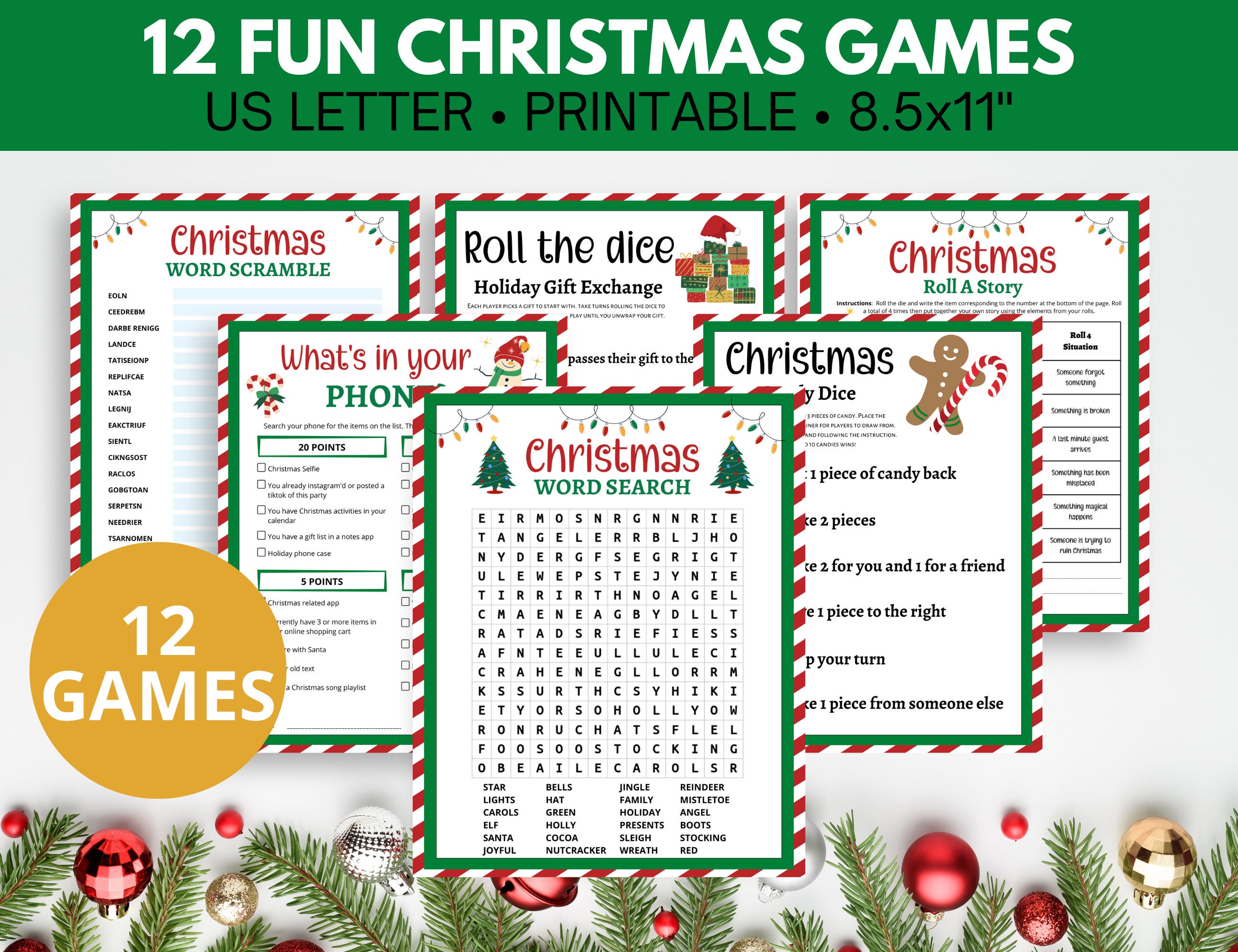 Christmas Games Printable for Family, Christmas Party Games Printable ...