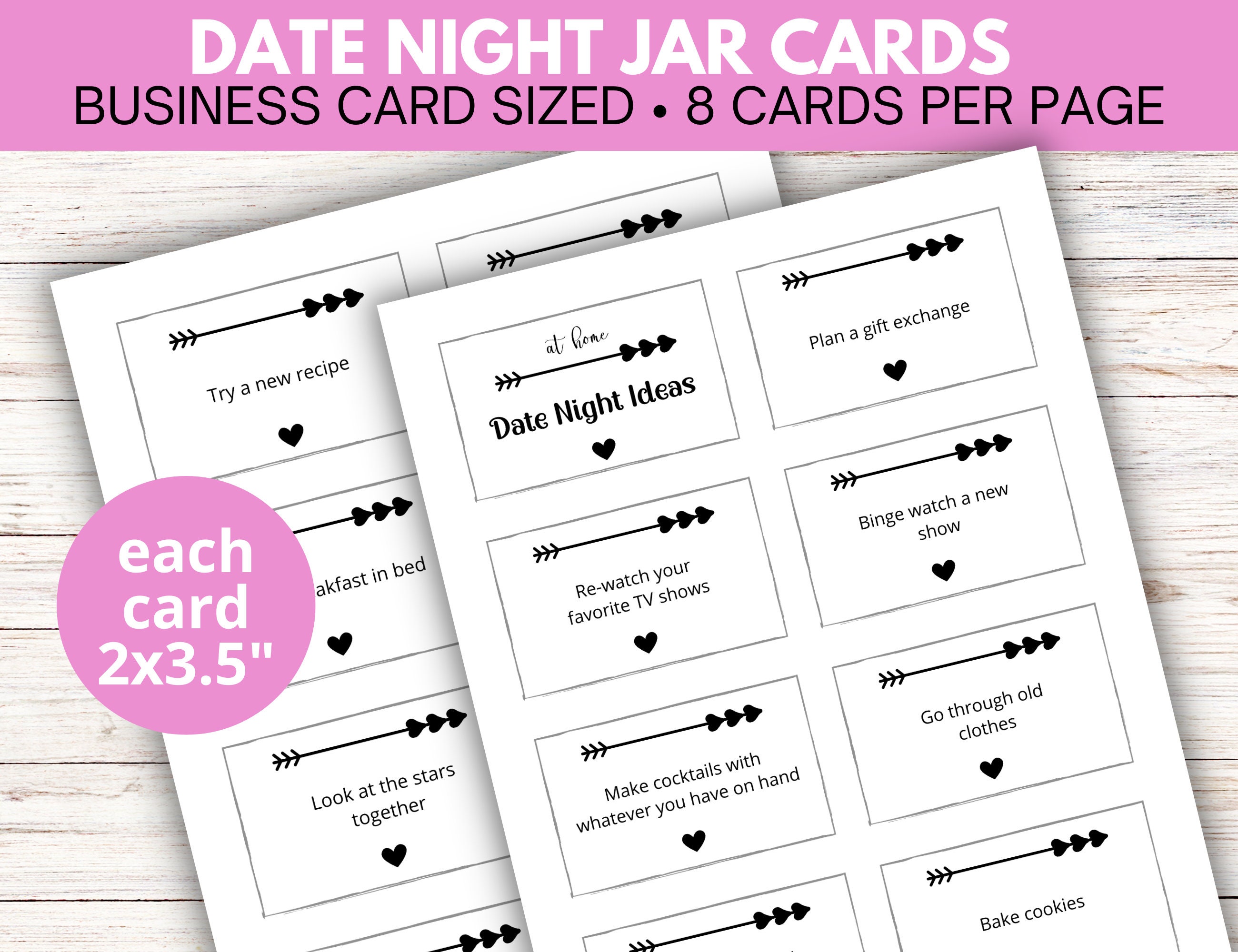 Date Night Ideas, Printable Date Night Jar Cards, at Home Date Ideas ...