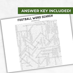 Football Word Search Printable, Big Game Party Activity for All Ages