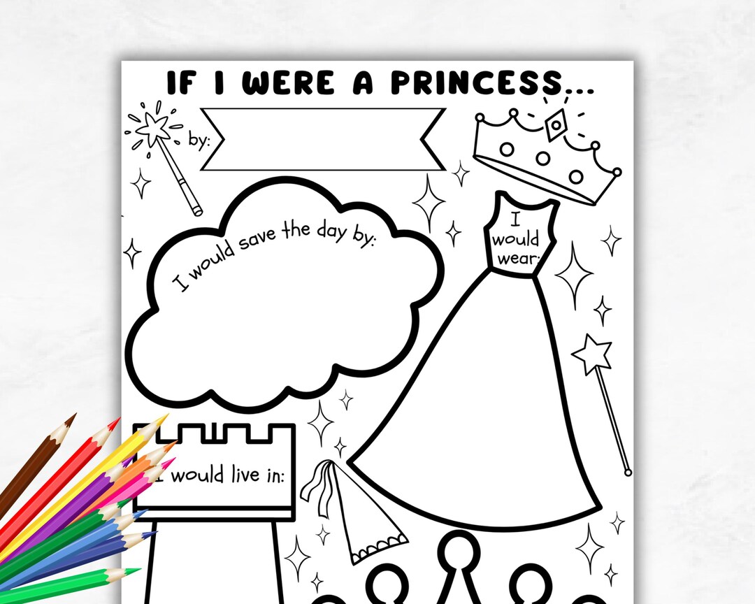 If I Were a Princess Printable, Girls Princess Party Activity ...