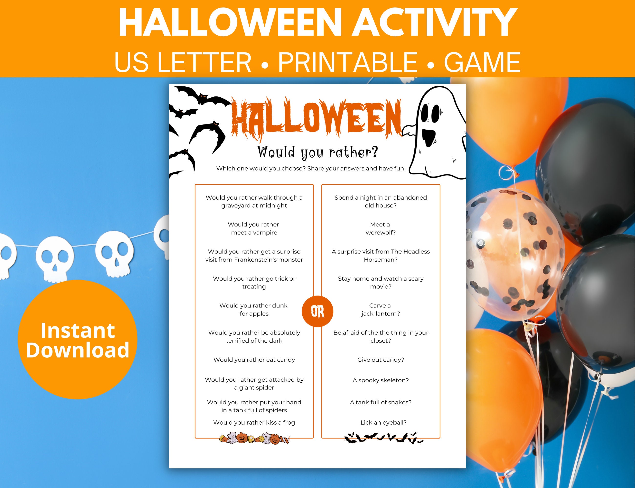 Would You Rather Activity - Halloween Edition | Fun Halloween Party Game  for Kids