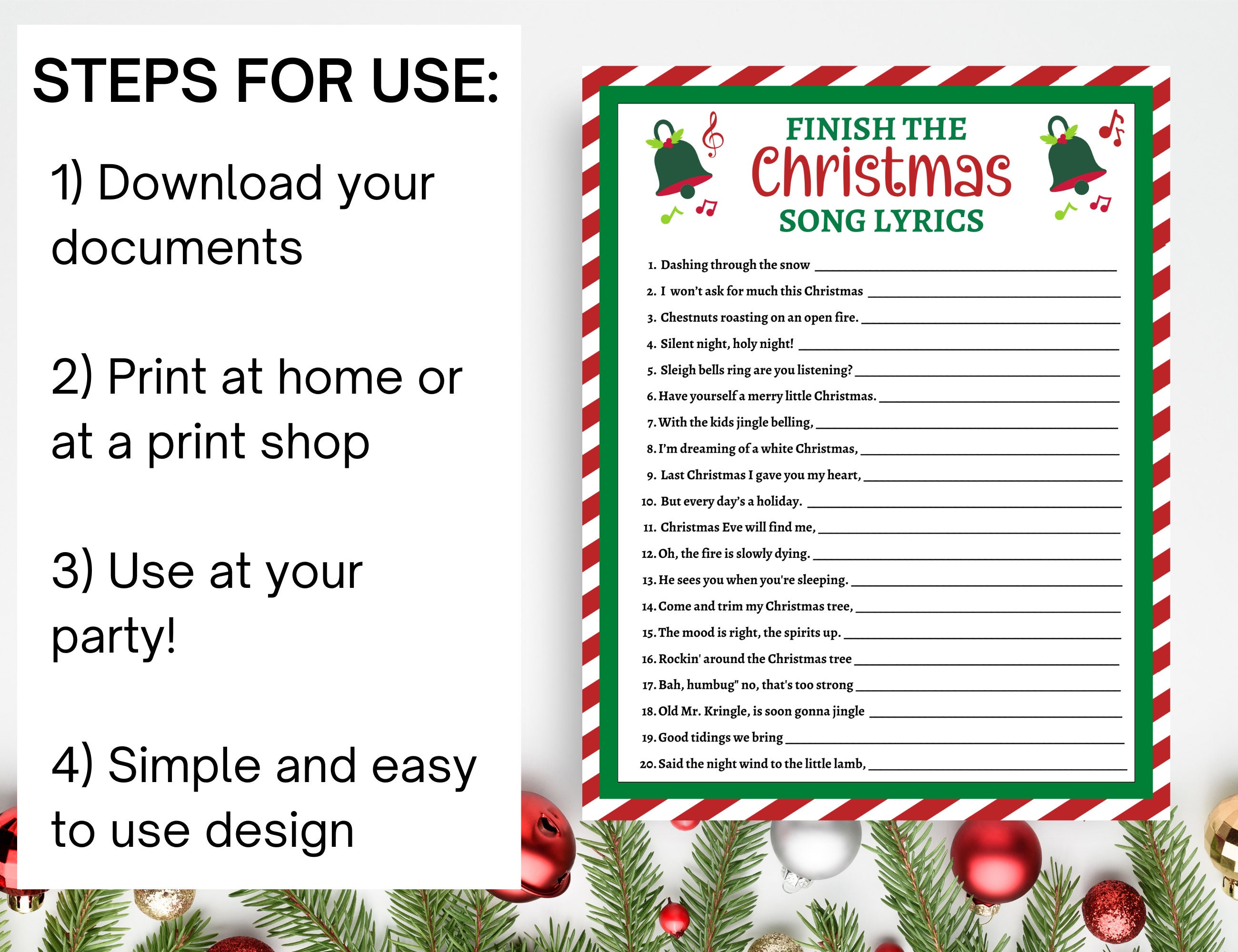 Christmas Games Printable for Family, Christmas Party Games Printable ...
