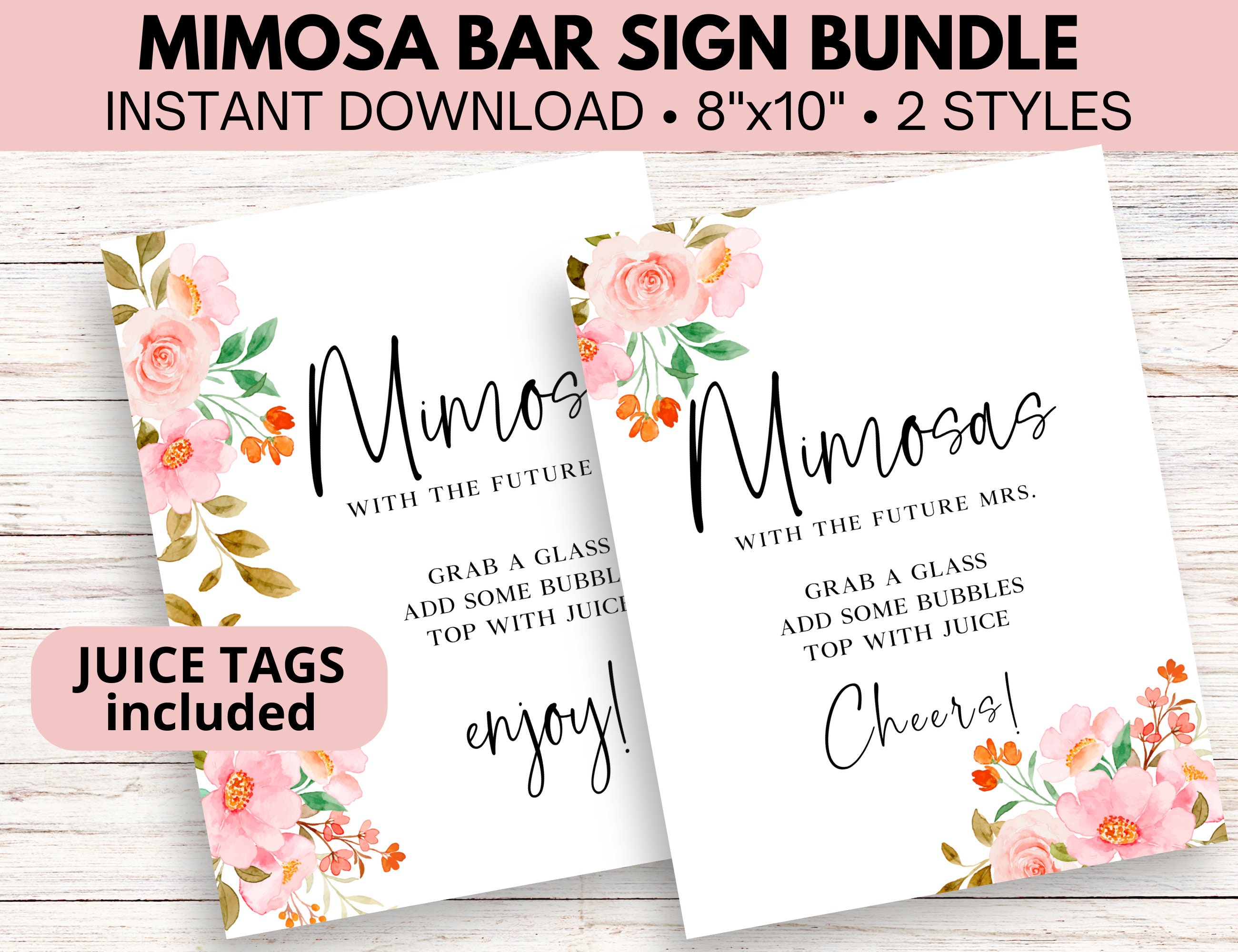 Mimosa Bar Sign digital Download Brunch Sign Mimosa Bar Bottomless Mimosa  Print Brunch and Bubble Art Brunch Decoration Digital 