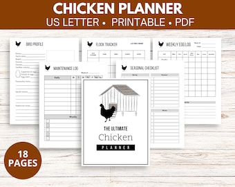 Printable homestead log for raising chickens, Backyard chicken planner, Chicken journal, Egg tracker, Coop log, Gift for chicken keeper